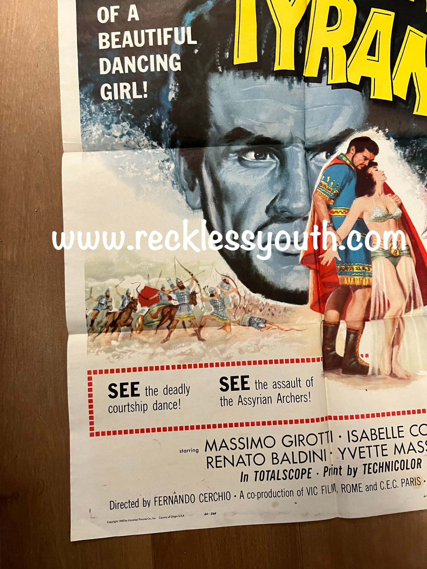 Head of A Tyrant - 1959 - Rare - Vintage Movie Poster One Sheet