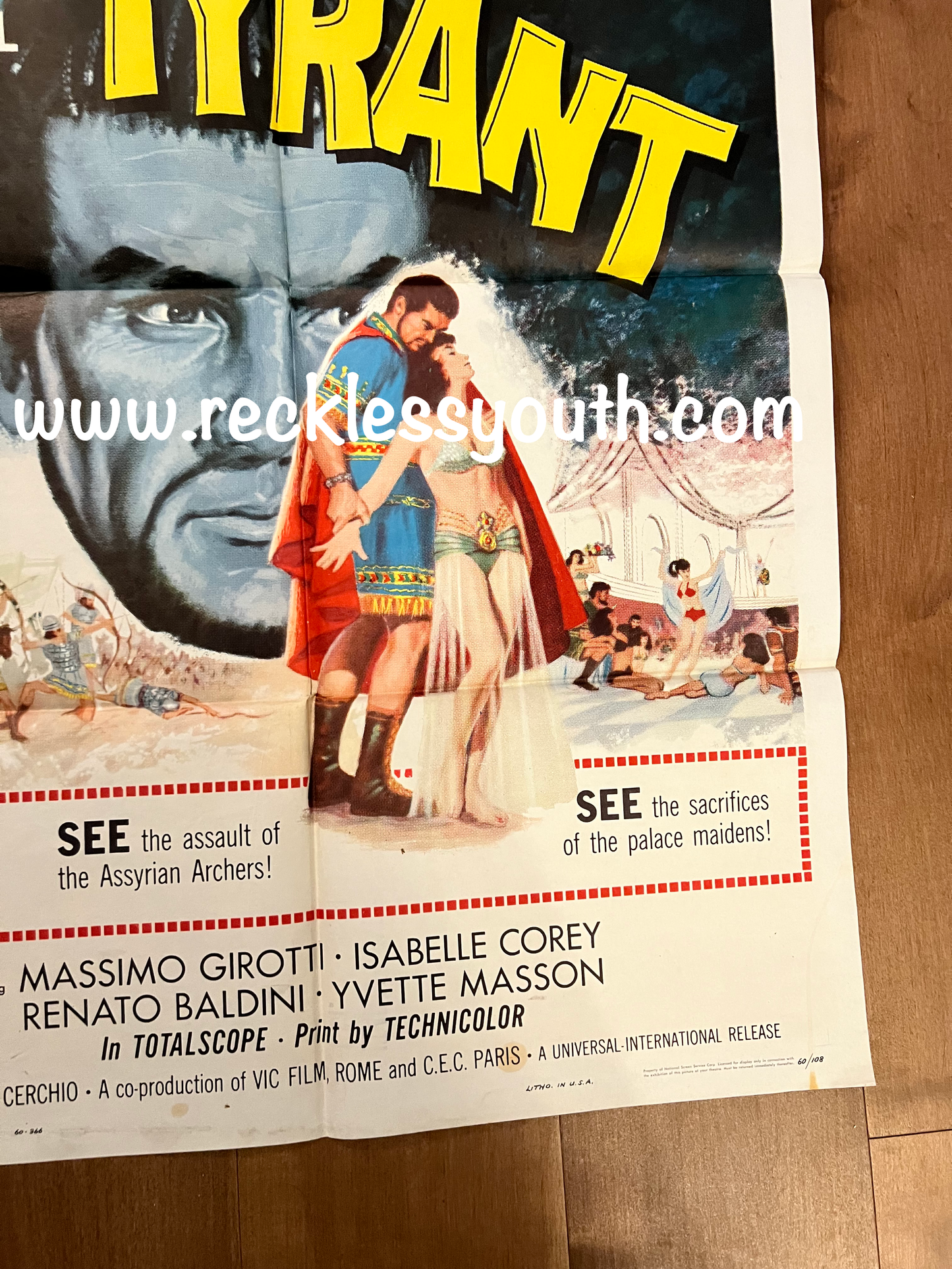 Head of A Tyrant - 1959 - Rare - Vintage Movie Poster One Sheet